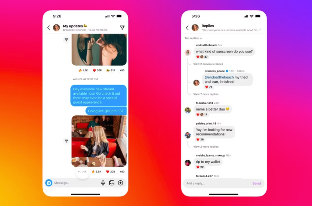 Instagram, Yayın Kanallarına Yanıt ve Soru Özellikleri Ekledi