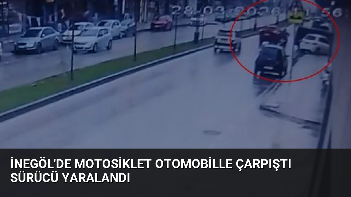 İnegöl’de Motosiklet Otomobille Çarpıştı Sürücü Yaralandı
