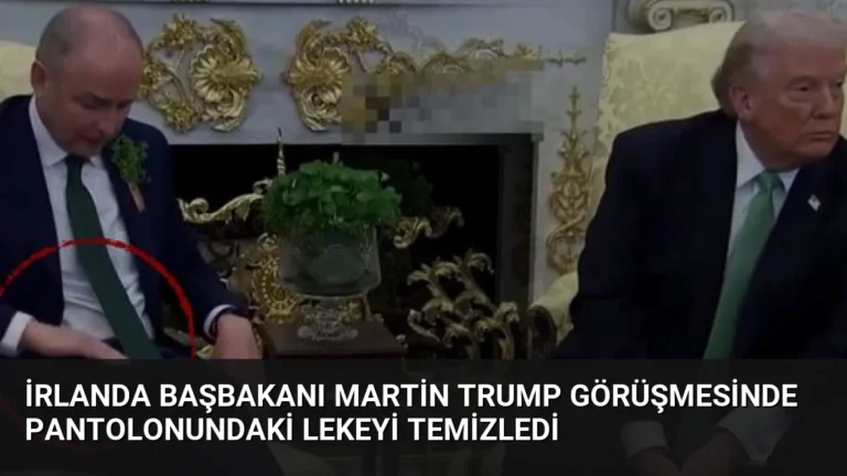 İrlanda Başbakanı Martin Trump Görüşmesinde Pantolonundaki Lekeyi Temizledi
