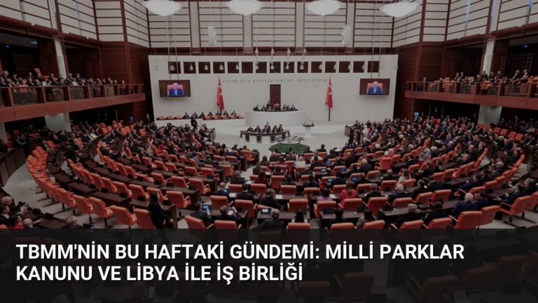 TBMM’nin Bu Haftaki Gündemi: Milli Parklar Kanunu ve Libya ile İş Birliği