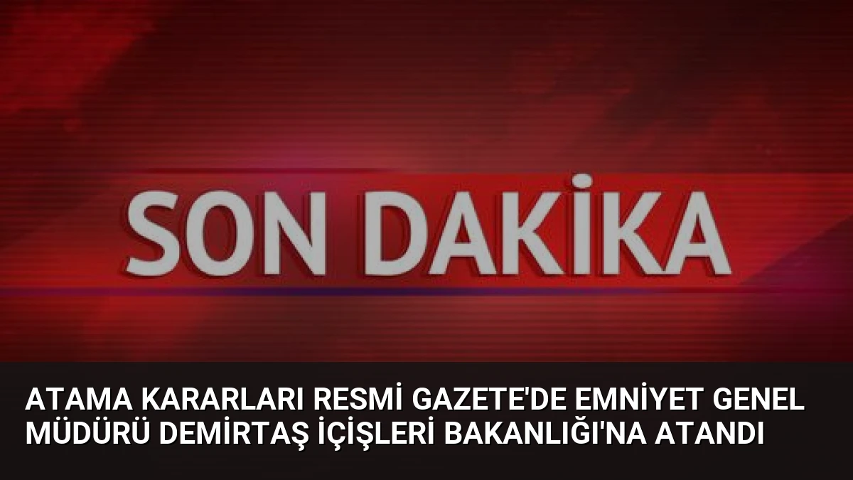 Atama Kararları Resmi Gazete’de Emniyet Genel Müdürü Demirtaş İçişleri Bakanlığı’na Atandı