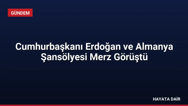 Cumhurbaşkanı Erdoğan ve Almanya Şansölyesi Merz Görüştü