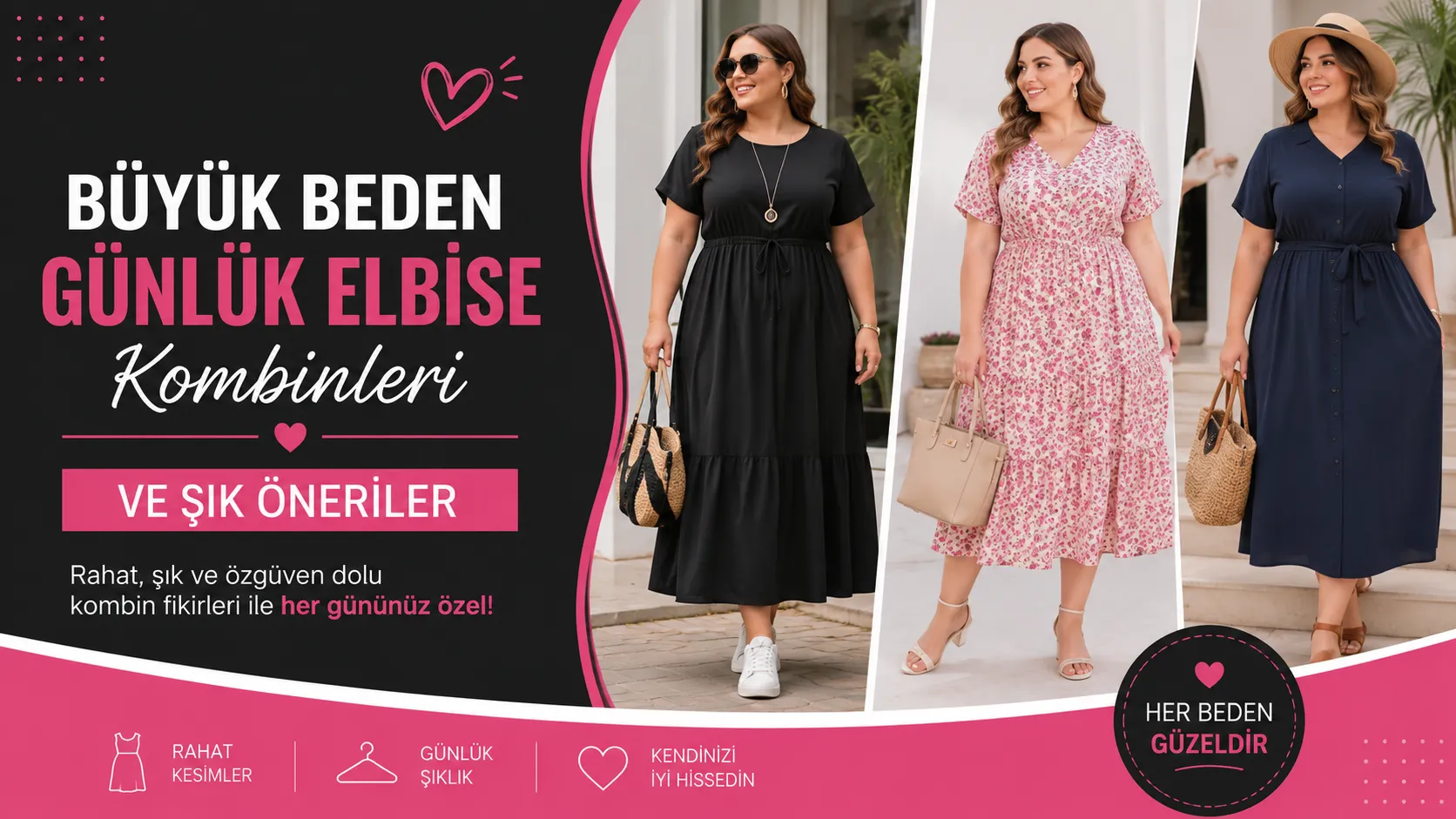 Büyük Beden Günlük Elbise Kombinleri ve Şık Öneriler