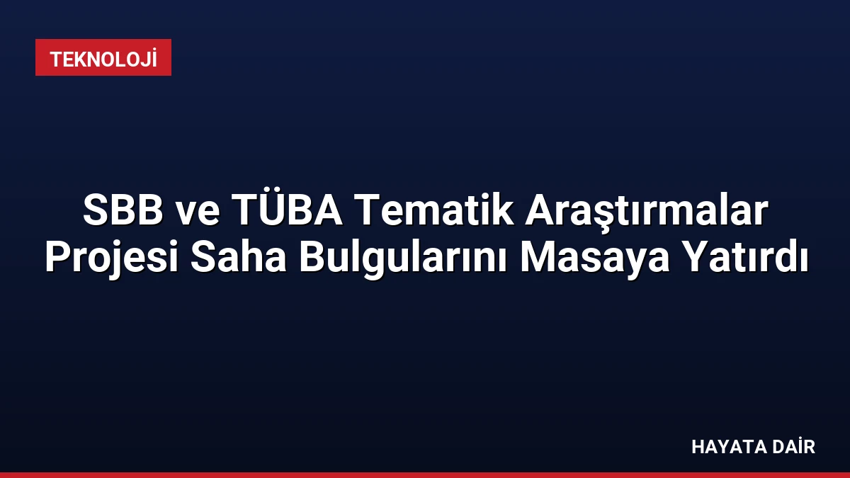 SBB ve TÜBA Tematik Araştırmalar Projesi Saha Bulgularını Masaya Yatırdı