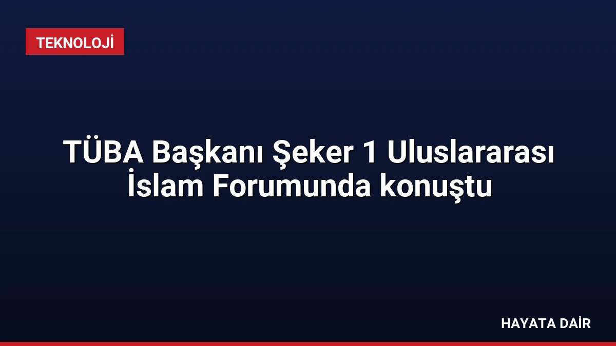 TÜBA Başkanı Şeker 1 Uluslararası İslam Forumunda konuştu
