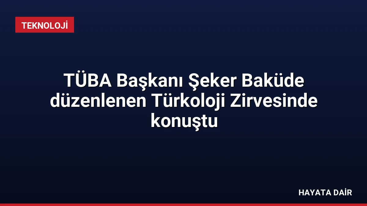 TÜBA Başkanı Şeker Baküde düzenlenen Türkoloji Zirvesinde konuştu