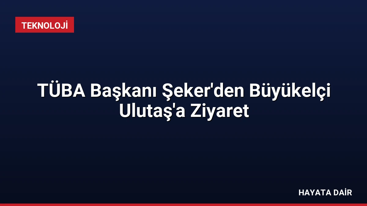TÜBA Başkanı Şeker’den Büyükelçi Ulutaş’a Ziyaret