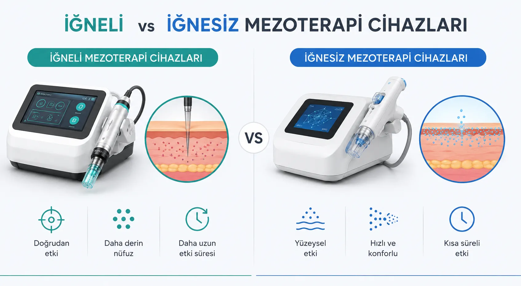 İğneli ve İğnesiz Mezoterapi Cihazları Arasındaki Farklar