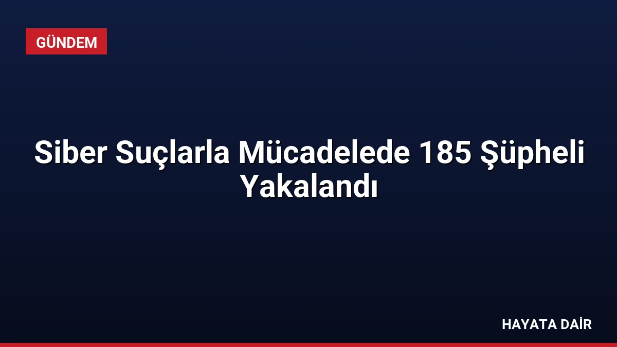 Siber Suçlarla Mücadelede 185 Şüpheli Yakalandı