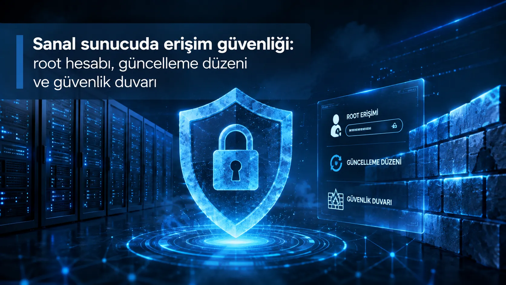 Sanal sunucuda erişim güvenliği: root hesabı, güncelleme düzeni ve güvenlik duvarı
