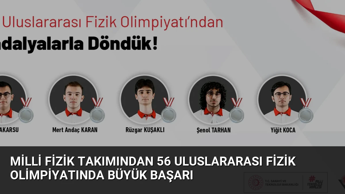 Milli Fizik Takımından 56 Uluslararası Fizik Olimpiyatında Büyük Başarı